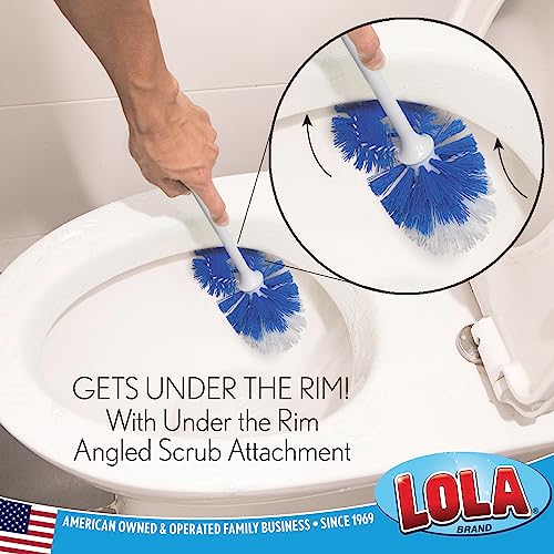 LOLA Classic Toilet Brush w/Under-The-Rim Scrubber, 24 Pack, Deep Cleans The Entire Toilet Bowl, Non-Slip Handle w/Rubber Comfort Grip - size: 24 Pack, style: Toilet Brush w/Under Rim