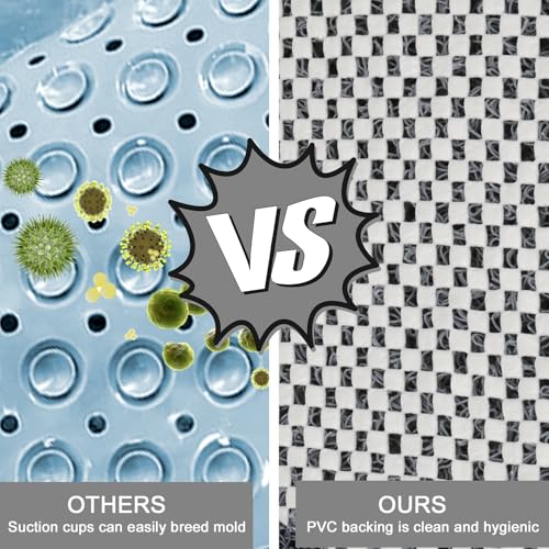 Shower Mat Non Slip, Round Shower Mat for Inside Shower, Non Slip Bathtub Mat, Fast Drying Bath Tub Mats, Loofah Mat for Shower Bathroom, Quick Drying, Resistant (Grey, 32 x 32 Inch) | 32inch Shower Mat for Inside Shower Non Slip Bathtub Mat, Loofah Mat f
