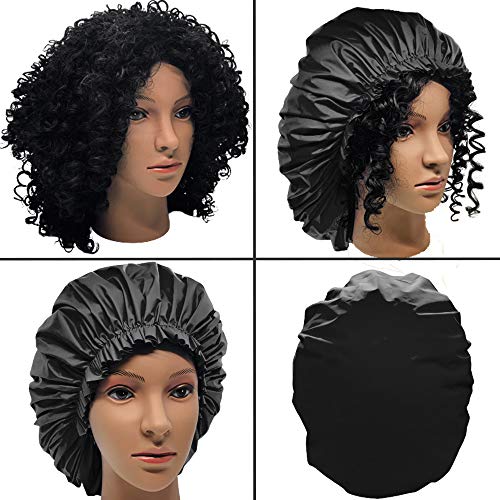 ELEBOX Premium Collection Super Jumbo Shower Cap - color: Black