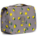 L&FY Hanging Travel Toiletry Bag Women's Cosmetic Organizer Makeup Pouch Men's Dopp Kits With Handle(Grey Lemon) - color: Grey Lemon, size: Compact Size