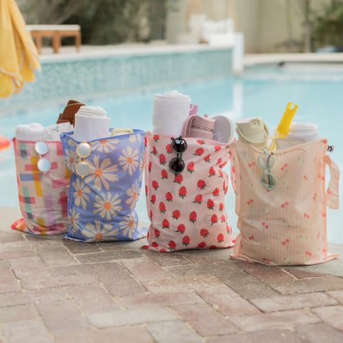 Tiny Twinkle Mess Proof Wet Bags | 2-Pack Reusable Waterproof Wet Bags for Swimsuits | Baby Clothes | Travel & Diaper Bag (Daisies,Playful) - color: Daisies,Playful, size: 2 Pack