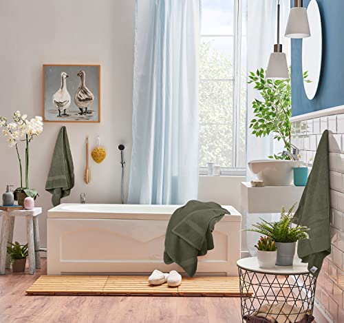 Utopia Towels 8 Piece Luxury Towel Set – Majestic Plush, Super Absorbent & Quicker-to-Dry, Thick 100% Ring Spun Cotton Towels for Bathroom, Spa & Hotel – 2 Bath, 2 Hand, 4 Washcloths, Dusty Olive - color: Dusty Olive, size: 8 Pieces Towel Set