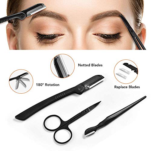 Eyebrow Kit, Multipurpose Exfoliating Dermaplaning Tool Face kits | ZTRHYOO Eyebrow Razor Eyebrow Tool Kit for Women Girl, Men for Eyebrow Grooming Set (9 in 1)