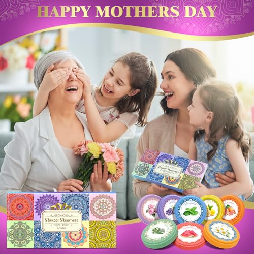 Qivatex Shower Steamers Aromatherapy, SPA Relaxation Shower Bombs for Women | Great Birthday Gifts for Women, Mom, Wife, Sister and Teen girls. Ideal Present for Christmas and Daily Relaxation - style: Gentle Mom
