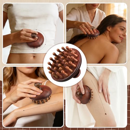 ProSuites 3 Pcs Wooden Head Scalp Massager Comb, Head Massage Tool for Relaxation Hair Gua Sha Comb - color: Wooden Color 1