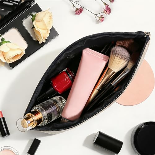Retro Cassette Makeup Bag for Women, Retro Music Lovers Canvas Cosmetic Makeup Pouches with Zipper Travel Makeup Cosmetic Bags, Vintage Themed Toiletry Organizer Pouch Birthday Gifts - color: Multicolor 0006