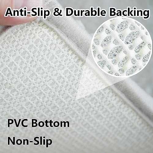 BOANKODU Bathroom Rugs Sets 2 Piece, Extra Soft Chenille Bath Mat Absorbent Bathroom Rug, Bathroom Mat with PVC Non-Slip Bottom, Machine Washable Bath Rugs (32x20 Inch + 24x16 Inch, Light Grey) - color: Light Grey, size: 16" x 24" + 20" x 32" (Rectangular