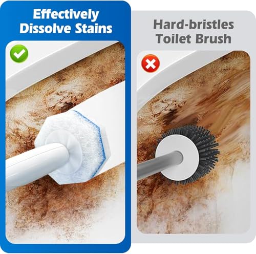 Toilet Wand Refills for Clorox,Upgrade Scrubbing Fiber Cotton Brush Heads Compatible with Clorox Toilet Wand for Bathroom Efficient Cleaning, Pack of 50
