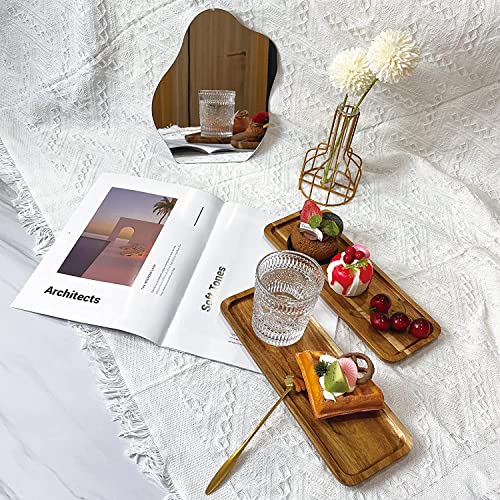 Bathroom Long Vanity Trays, 1PCS Wooden Toilet Tank Storage Tray, Farmhouse Wood Tray Kitchen Living Room Counter Top Organizers for Small Things, Table Sink Holders 11 x 4 inch - color: Square