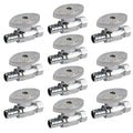 Hourleey 10 Pack Straight Stop Valve, Water Shut Off Valve 1/2" PEX x 3/8" OD Compression, Quarter Turn Chrome Plated Brass Valve for Faucets and Toilets - color: Straight (Pack of 10)