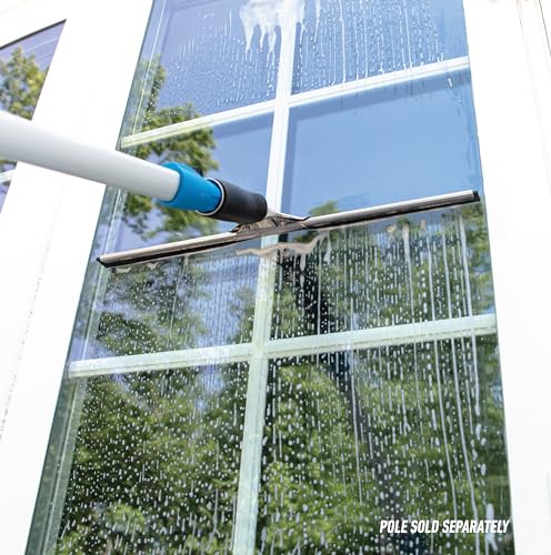 Unger Connect and Clean 16” Performance Window and Glass Cleaning Squeegee with Replacement Rubber, Cleaning Supplies, Heavy Duty Household Cleaner Tools with Streak-Free Results (Pack of 10) - size: 16 Inch (Pack of 10), style: 16” Performance Grip Squee