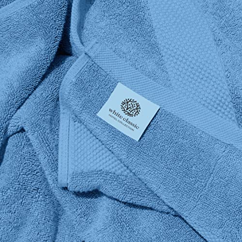 White Classic Luxury Bath Towels Set of 4 Large - 700 GSM Cotton Ultra Soft Bath Towels 27x54 | Highly Absorbent and Quick Dry | Hotel Towels for Bathroom Luxury, Plush Shower Towels, Light Blue - color: 14: Light Blue