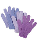Slick- Exfoliating Gloves, 4 Pcs, Skin Exfoliator for Body, Shower Gloves, Scrub Glove Exfoliating, Exfoliating Body Scrub Glove - color: Shades of Purple
