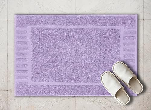 White Classic Luxury Bath Mat Floor Towel Set - Absorbent Cotton Hotel Spa Shower/Bathtub Mats [Not a Bathroom Rug] 22"x34" | 2 Pack | Lavender - color: 16: Lavender