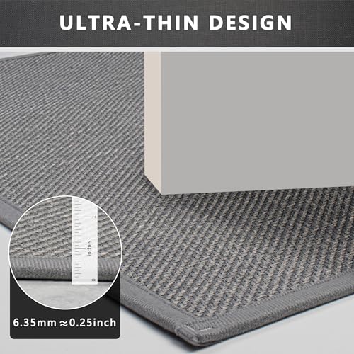 Bathroom Rugs Non Slip Bath Mat, Bathroom Mat Quick Dry Machine Washable Rugs, Shower Rug 17" x 32", Grey Thin Bath Mat Fit Under Door - color: Grey, size: Medium(17"x32")