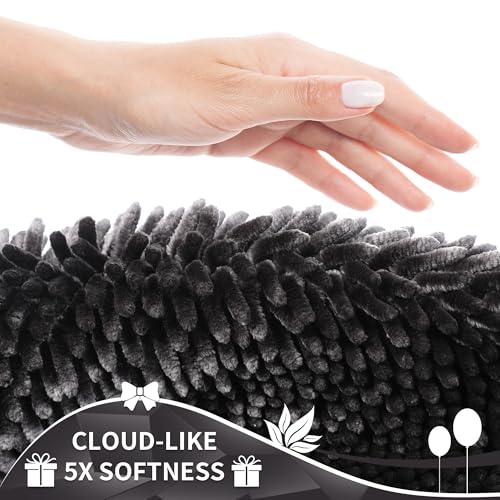 Yimobra Bathroom Rugs Sets 2 Piece, Soft Absorbent Bath Mat and U-Shaped Toilet Rug with Non Slip Backing, Luxury Shaggy Bath Mats for Bathroom, Machine Washable, 31.5"x20"+24"x20", Dark Grey - color: Dark Grey, size: 31.5x20 + 24x20 Inch