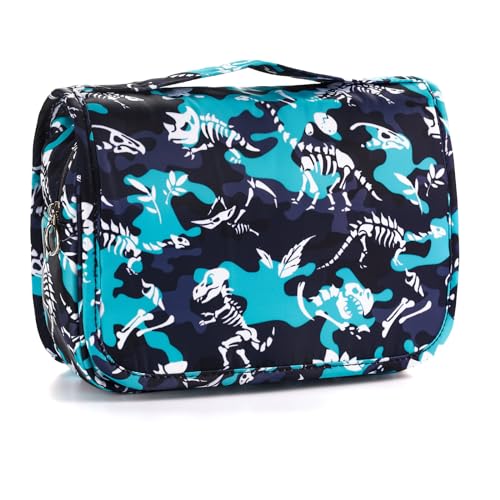 Kids Hanging Toiletry Bag for Boys, Travel Toiletry Bag for Little Young Boys Waterproof Wash Bag Toddler Traveling Toiletries, Dinosaur Black - color: Dinosaur-Black
