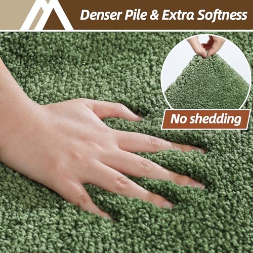 COSY HOMEER Extra Thick Bath Rugs for Bathroom - Anti-Slip Bath Mats Soft Plush Yarn Shaggy 100% Strong Mirco Polyeste Mat Living Room Bedroom Mat Floor Water Absorbent(Green,16x24 - Inches) - color: Green, size: 1'4" X 2' (Rectangular)