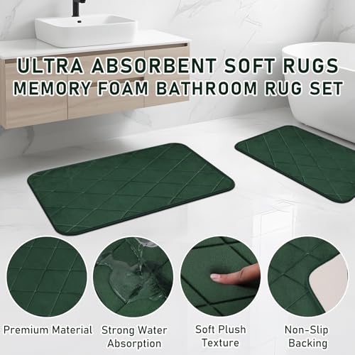 Bathroom Accessory Set - Bathroom Sets with Shower Curtain and Rugs, Green Bathroom Set, 27PC Bathroom Accessories Set, Mini Trash Can, Toilet Brush, Trash Can & Soap Dispenser - size: Bathroom Set&Shower Curtain &Rugs, style: Dark Green