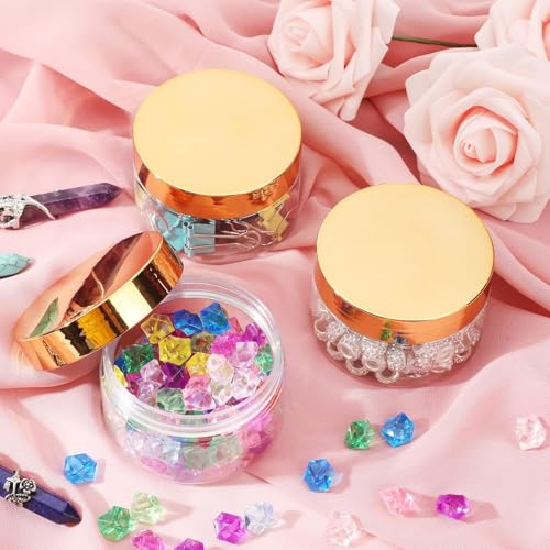 Patelai 4 Pieces Round Wide-mouth Leak Proof Plastic Container Jars with Lids for Travel Storage Makeup Beauty Products Face Creams Oils Salves Ointments DIY Making(2 Ounce,Gold) - color: Gold, size: 2 Ounce