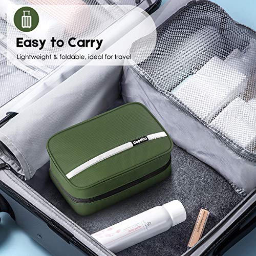Travel Toiletry Bag for Women, Dopp Kit for Men, Waterproof Makeup Bag Shaving Bag with Hanging Hook, Portable Toiletry Organizer for Traveling and Camping - color: army green