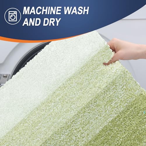 OLANLY Bathroom Rug Set 2 Piece, Soft Absorbent Microfiber Bath Mats and U-Shaped Contour Toilet Rug, Non-Slip, Machine Wash Dry, Plush Shaggy Bath Mats for Bathroom (24"x16"+24"x20", Mustard Yellow) - color: Mustard Yellow, size: 24" X 16" + U24" X 20"