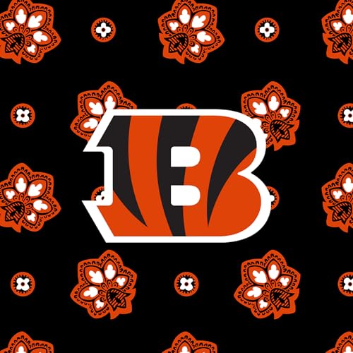 Vera Bradley Women's Cotton Nfl Medium Cosmetic Makeup Organizer Bag (Multiple Teams Available) - color: Black/Orange Bandana with Cincinnati Bengals, size: One Size