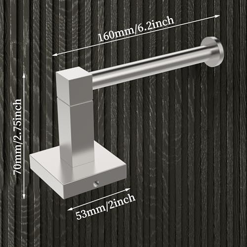 RUACQ Toilet Paper Holder Wall Mount,Square Base Tissue Roll Holder for Bathroom,Toilet Roll Holder Stainless Steel(Brushed Nickel) - color: Brushed Nickel, size: Wall Mount