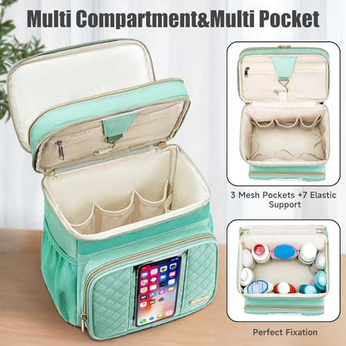 Tealari Large Toiletry Bag for Women Men,Bathroom Bag,Water Resistant Shower Bag,Makeup Bag,Portable Shower Caddy for College Dorm,Hanging Travel Toiletry Bag with Transparent Waterproof Phone Pocket - color: Green