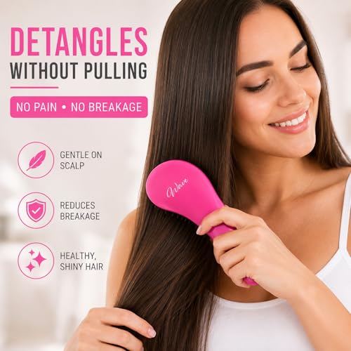 G.B.S Wave Detangling 3-in-1 Hair Brush Set (Pink) - color: Pink