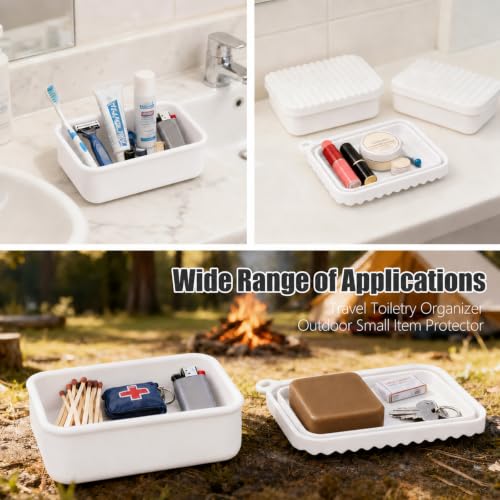 AIDIMMING Extra Large Silicone Soap Case for 10oz Duke Cannon Bar Soap – Leakproof Travel Soap Holder with Self-Draining Lid - Large Capacity, Durable, Impact-Resistant, Stain-Resistant (Milky White) - color: Milky White