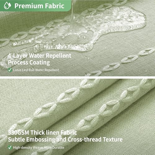 eachope No Hook Long Shower Curtain Set with Snap-in Fabric Liner,Linen Ultra Thick Fabric with Tassels,Boho Chic Modern Farmhouse Country Neutral Cloth Shower Curtains for Bathroom,Sage Green,71x80 - color: Sage Green, size: 71"W x 80"L (Pack of 1)