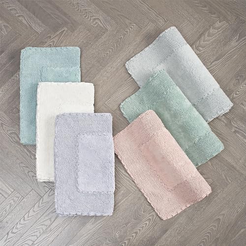 Laura Ashley Ruffle Border 100% Cotton Bath Rug, Light Grey, 20"x 34" - color: Light Grey, size: 1'8" x 2'10" (Rectangular)