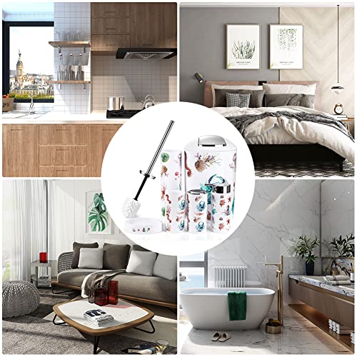 OTOSTAR 6 Piece Bathroom Accessories Set Plastic Bathroom Set Includes Toothbrush Holder Soap Dispenser Tumbler Soap Dish Toilet Brush Holder Trash Can Bath Accessories for Decor Countertop (Seahorse) - style: C-Seahorse