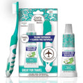GuruNanda Folding Toothbrush with Built-in Cover & Toothpaste with Hydroxyapatite, Perfect for Travel, Compact & Portable, On-The-go - Soft Bristles & Ergonomic Handle, for Adults & Kids (1 Count)