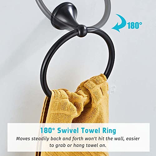 4 Piece Bathroom Accessory Set(Adjustable Towel Bar, Towel Ring, Toilet Paper Holder,Towel Robe Hook), Wall Mounted Bathroom Hardware Accessories Set,Oil Rubbed Bronze - color: Oil Rubbed Bronze, size: 4 pieces
