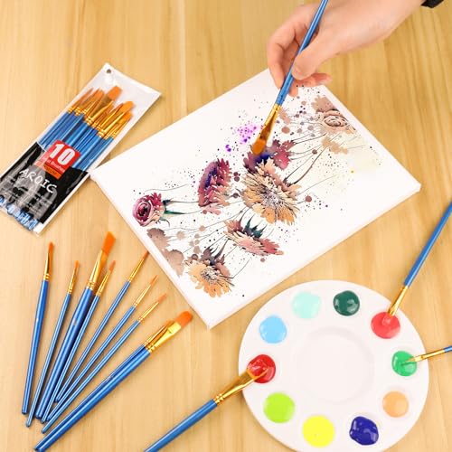 AROIC Acrylic Paint Brush Set, 36pack/360pcs Nylon Hair Paint Brushes, for Oil Painting Rock Body Painting, Artist Amateur Craft Paint Brushes Supplies, Children Adult Painting Small Paint Brush Set. - size: 360pcs