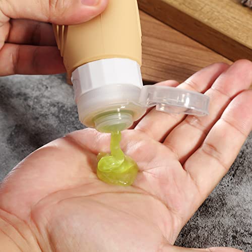 Mrsdry Travel Bottles for Toiletries, Tsa Approved 3oz Travel Size Containers BPA Free Leak Proof Refillable Liquid Silicone Squeezable Travel Accessories for Shampoo Conditioner Lotion (4 Pack) - color: Apr