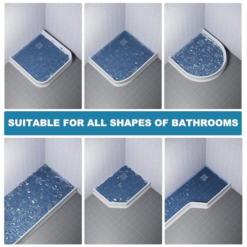 3.8" High Shower Threshold Water Dam Barrier, 2025 Upgraded 67" Collapsible Shower Water Blocker, Guard for Walk in Shower, Water Guard Stopper for Floor, Shower Door Water Blocker - size: 67" L x 1.4" W x 3.8" H