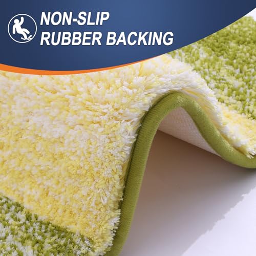 OLANLY Small Bathroom Rugs Mat 24x16, Extra Soft Absorbent Microfiber Bath Rugs, Rubber Backing, Quick Dry, Washable Bath Mats for Bathroom Floor, Tub and Shower, Home Decor Accessories, Olive Green - color: Olive Green, size: 24" X 16"