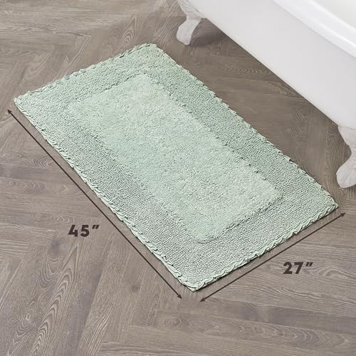 Laura Ashley Ruffle Border Sage Green 27"x 45" 100% Cotton Bath Rug - color: Sage Green, size: 2'3" x 3'9" (Rectangular)