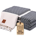 Gold CASE Turkish Beach Towel Set of 4 – 100% Cotton Large Turkish Bath Towels 67 x 38'' – Helen Extra Large, Quick Dry & Sand Free Towels – Peshtemal for Pool – Black - color: Black, style: Helen Beach Bath Towel