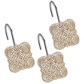 Creative Scents Victoria Set of 12 Shower Curtain Hooks Rings for Bathroom | Beige Bathroom Accessories Decor - style: Shower Curtain Hooks