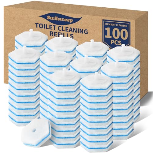 100 Count Toilet Bowl Wand Refills, Disposable Toilet Cleaner Refills, Disposable Wand Heads Compatible with Clorox and the Most Toilet Brushes,unscented - size: 1 Count (Pack of 100)