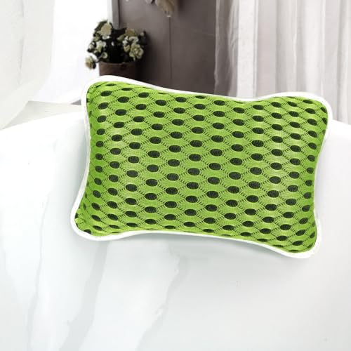 Luxury Bath Pillows for Tub, Slip Resistant Waterproof Bath Pillows for Tub Neck and Back Support with 2 Strong Suction Cups, Relaxing Spa Essentials (Green) - color: Green