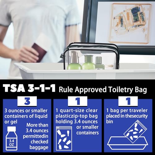 YedsIntu 16 Pieces Clear Cosmetic Bags PVC Clear Makeup Bags TSA Approved Toiletry Bag with Zipper Waterproof Vinyl Plastic Organizer Storage Transparent Pouch for Women and Men (Black, Small) - color: Black-S