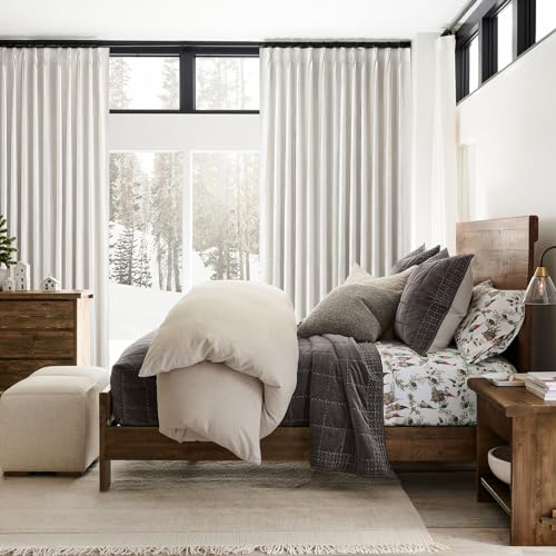 Living Room Black Out Curtains 63 Inch Long, Insulated Thermal Room Darkening Kitchen Drapes for 62 Inch Window Boho Linen Basement/Office/Dining Room/Kids (40"x63"x2 Panels)Blackout Pinch Pleated - color: Birch, size: 40"W x 63"L (Pack of 2)