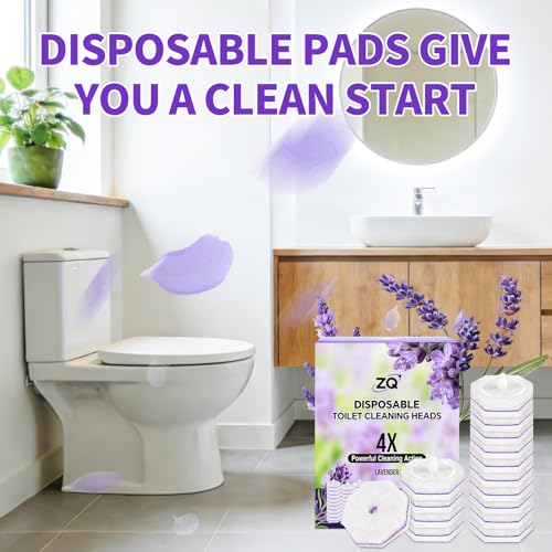 Toilet Bowl Wand Refills for Clorox, Toilet Bowl Cleaner Refill Pads | 80 Count Disposable Toilet Brush Heads, Pre-Loaded Cleaning Formula, Lavender Scent, Toilet&Bathroom Cleaning Supplies - size: 80 Count Purple