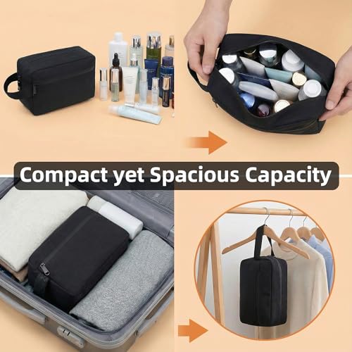 DSYSC Travel Toiletry Bag for Women Men, Small Makeup Bag, Water-Resistant Cosmetic Bag, Cosmetic Pouch, Traveling Dopp Kit, Travel Essentials Accessories (Grey) - color: Grey