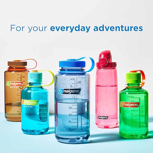 Nalgene 32 oz Wide Mouth Water Bottle | BPA-Free, Durable & Leak Proof, Lightweight Bottle for Hiking & Gym, Work & Travel - color: Clear, size: 32 Ounces (Pack of 6)